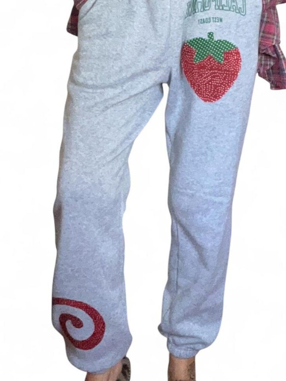 California Strawberry Sweatpants | Upcycled Fruit Sweatpants | Cozy Joggers